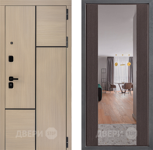 Входная металлическая Дверь Дверной континент ДК-14 ФЛЗ-1 Зеркало Венге в Котельниках