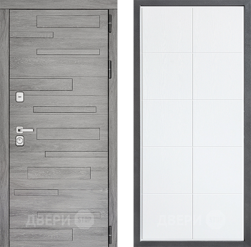 Входная металлическая Дверь Дверной континент ДК-10 ФЛ-Кватро Белое дерево в Котельниках