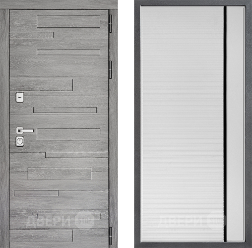 Входная металлическая Дверь Дверной континент ДК-10 ФЛ-757 Черное Стекло Софт милк в Котельниках