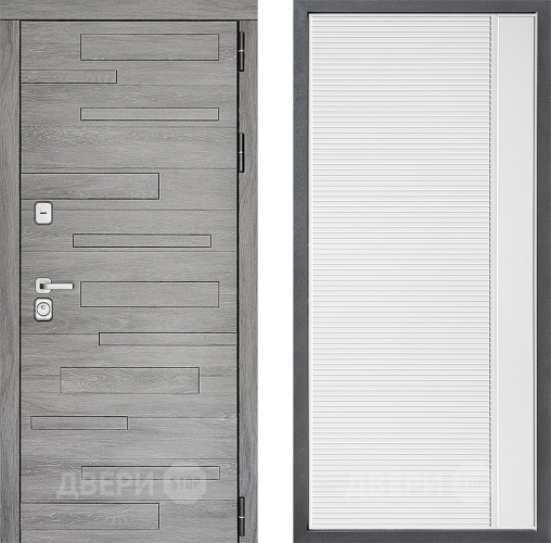 Входная металлическая Дверь Дверной континент ДК-10 ФЛ-757 Белое Стекло Софт милк в Котельниках