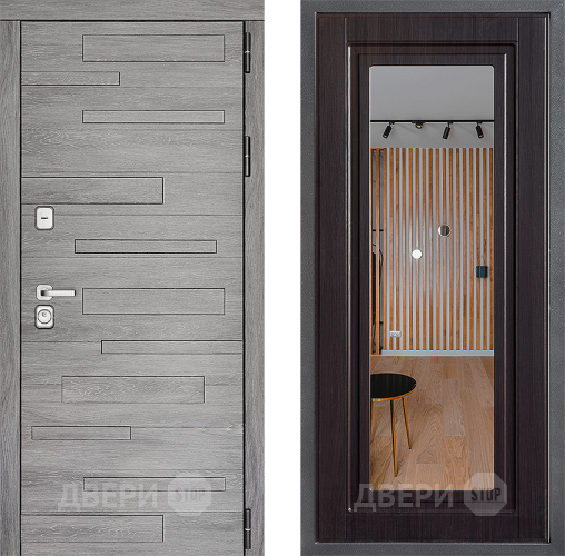 Входная металлическая Дверь Дверной континент ДК-10 ФЛЗ Зеркало Венге в Котельниках