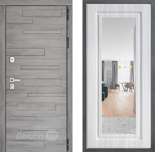 Дверь Дверной континент ДК-10 ФЛЗ Зеркало Сандал белый в Котельниках