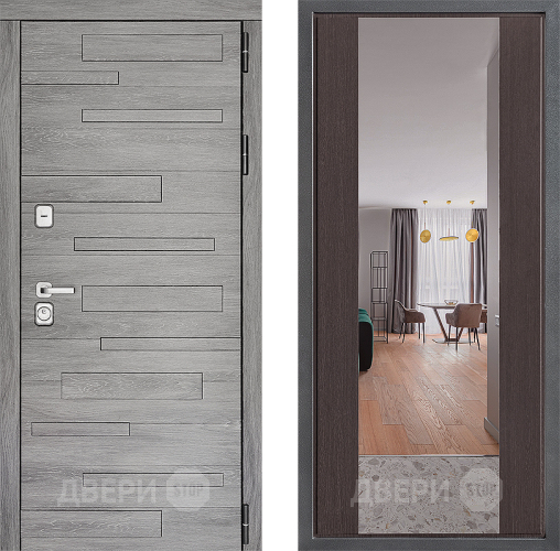 Входная металлическая Дверь Дверной континент ДК-10 ФЛЗ-1 Зеркало Венге в Котельниках