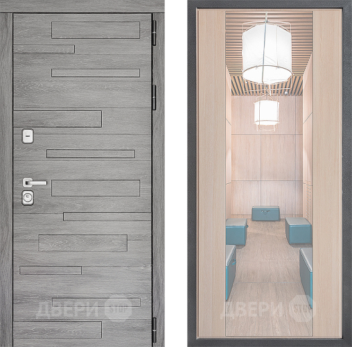 Входная металлическая Дверь Дверной континент ДК-10 ФЛЗ-1 Зеркало Капучино в Котельниках