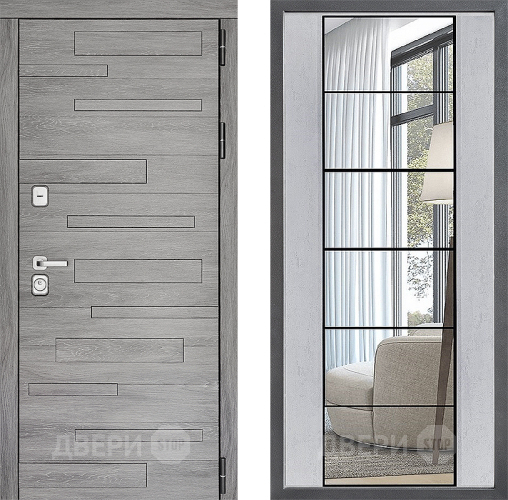 Дверь Дверной континент ДК-10 ФЛЗ-2 Зеркало Бетон светлый в Котельниках