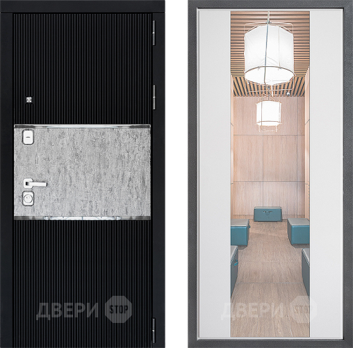 Входная металлическая Дверь Дверной континент ДК-13 ФЛЗ-1 Зеркало Белый софт в Котельниках