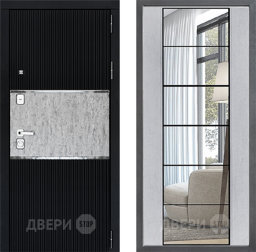 Дверь Дверной континент ДК-13 ФЛЗ-2 Зеркало Бетон светлый в Котельниках