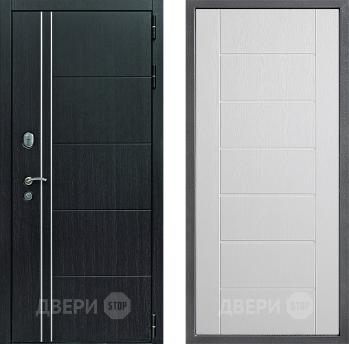 Входная металлическая Дверь Дверной континент Теплолюкс Дизайн ФЛ-Лайн Белое дерево в Котельниках