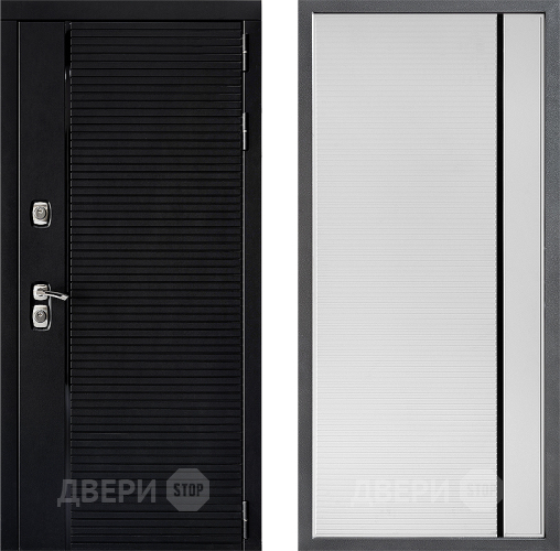 Входная металлическая Дверь Дверной континент ДК-1 ФЛ-757 Черное Стекло Софт милк в Котельниках