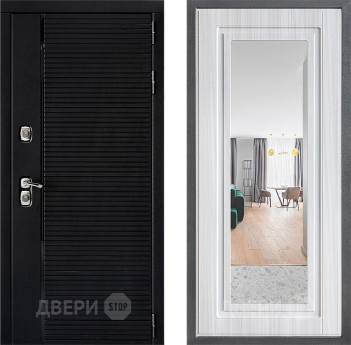 Входная металлическая Дверь Дверной континент ДК-1 ФЛЗ Зеркало Сандал белый в Котельниках