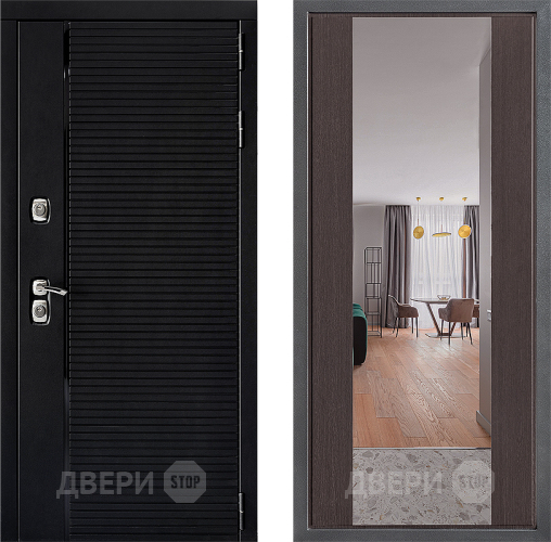 Входная металлическая Дверь Дверной континент ДК-1 ФЛЗ-1 Зеркало Венге в Котельниках