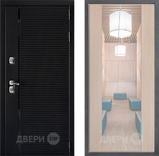 Входная металлическая Дверь Дверной континент ДК-1 ФЛЗ-1 Зеркало Капучино в Котельниках