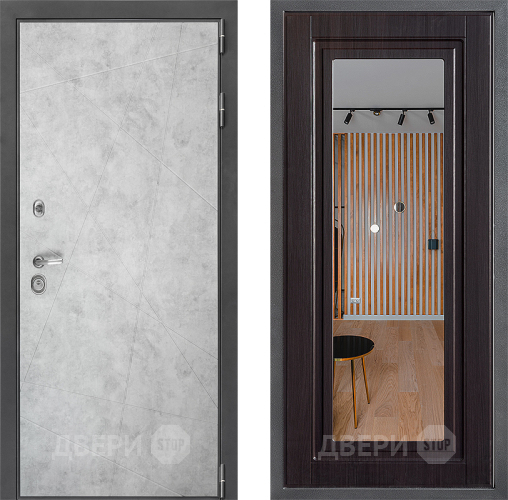 Входная металлическая Дверь Дверной континент ДК-3/743 ФЛЗ Зеркало Венге в Котельниках