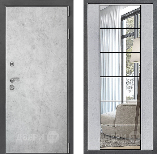 Дверь Дверной континент ДК-3/743 ФЛЗ-2 Зеркало Бетон светлый в Котельниках