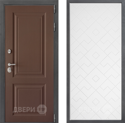 Входная металлическая Дверь Дверной континент ДК-3/729 ФЛ-Тиффани Белый софт в Котельниках