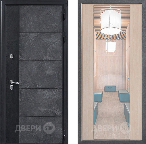 Входная металлическая Дверь Дверной континент ДК-15 Бетон ТЕРМО ФЛЗ-1 Зеркало Капучино в Котельниках