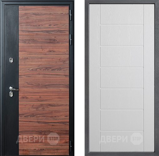 Входная металлическая Дверь Дверной континент ДК-15 Красное Дерево ТЕРМО ФЛ-Лайн Белое дерево в Котельниках