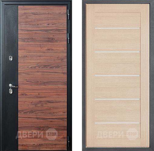 Входная металлическая Дверь Дверной континент ДК-15 Красное Дерево ТЕРМО ФЛ-46 Капучино в Котельниках