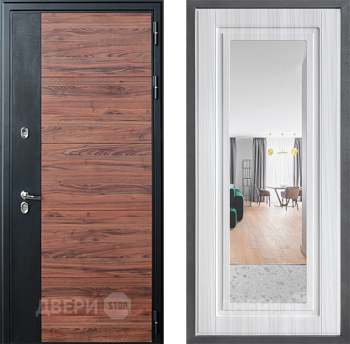 Дверь Дверной континент ДК-15 Красное Дерево ТЕРМО ФЛЗ Зеркало Сандал белый в Котельниках