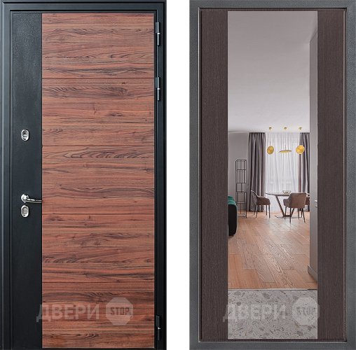 Входная металлическая Дверь Дверной континент ДК-15 Красное Дерево ТЕРМО ФЛЗ-1 Зеркало Венге в Котельниках