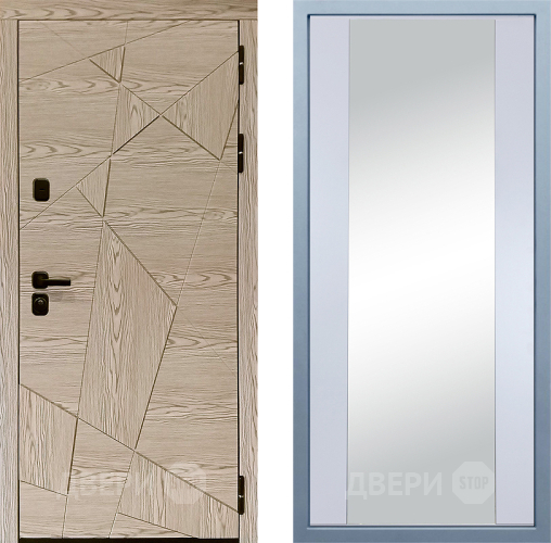 Входная металлическая Дверь Дива МД-97/1 Д-15 Зеркало Белый в Котельниках