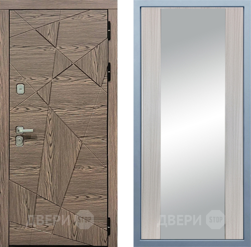 Входная металлическая Дверь Дива МД-97/2 Д-15 Зеркало Сандал белый в Котельниках