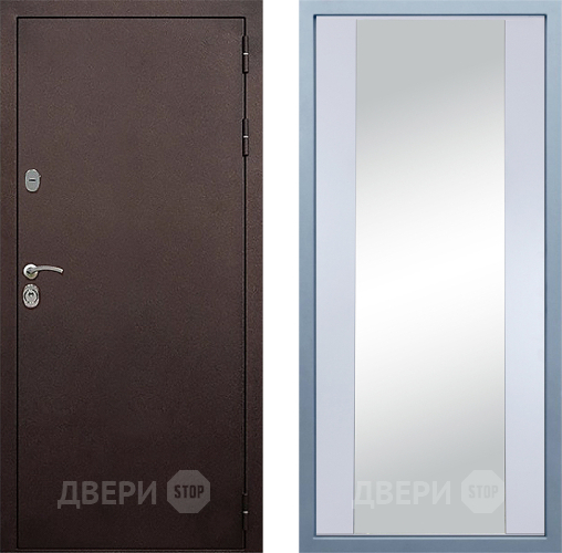 Входная металлическая Дверь Дива МД-40 Медь Д-15 Зеркало Белый в Котельниках