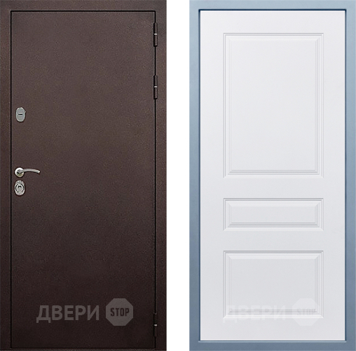 Входная металлическая Дверь Дива МД-40 Медь Д-13 Белый в Котельниках