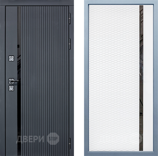 Входная металлическая Дверь Дива МХ-46 STR МХ-47 Белый матовый в Котельниках