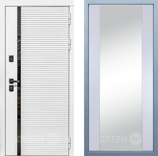Входная металлическая Дверь Дива МХ-45 Белая STR Д-15 Зеркало Белый в Котельниках