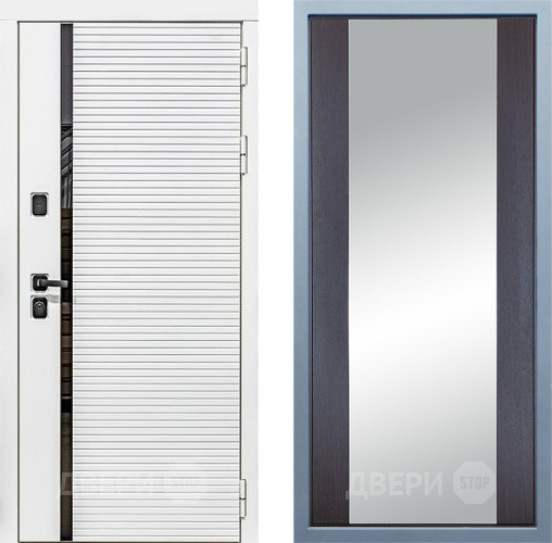 Входная металлическая Дверь Дива МХ-45 Белая STR Д-15 Зеркало Венге в Котельниках