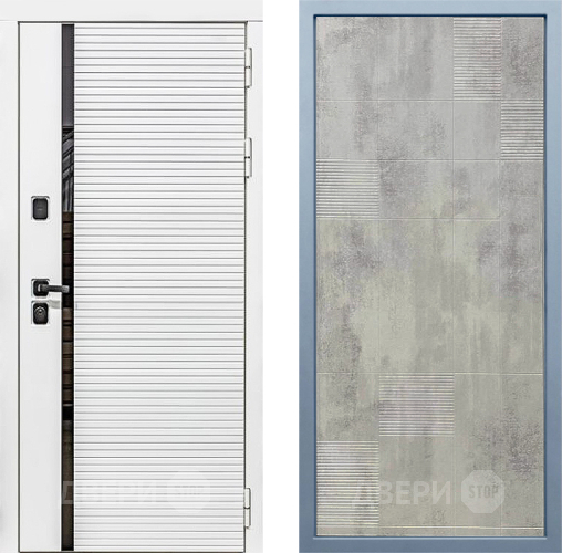 Входная металлическая Дверь Дива МХ-45 Белая STR Д-4 Бетон темный в Котельниках