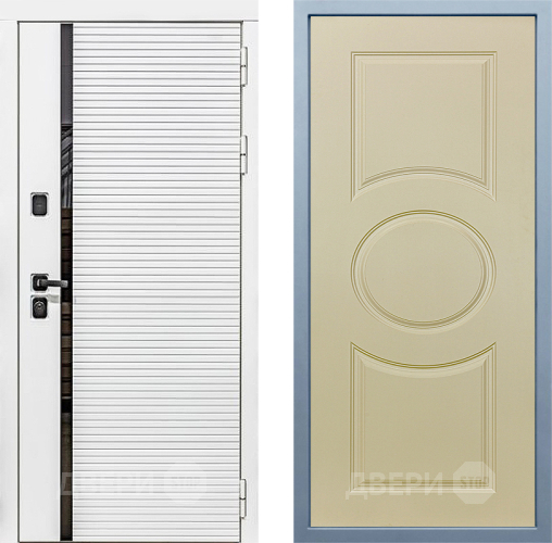 Входная металлическая Дверь Дива МХ-45 Белая STR Д-8 Шампань в Котельниках