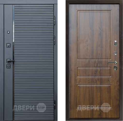 Входная металлическая Дверь Престиж Черная Линия Классика Дуб в Котельниках