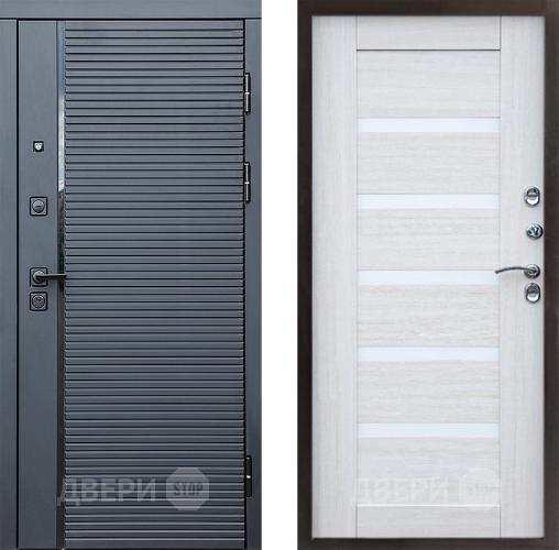 Входная металлическая Дверь Престиж Черная Линия Царга Лиственница белая в Котельниках