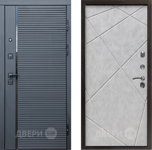 Дверь Престиж Черная Линия Лучи Бетон светлый в Котельниках