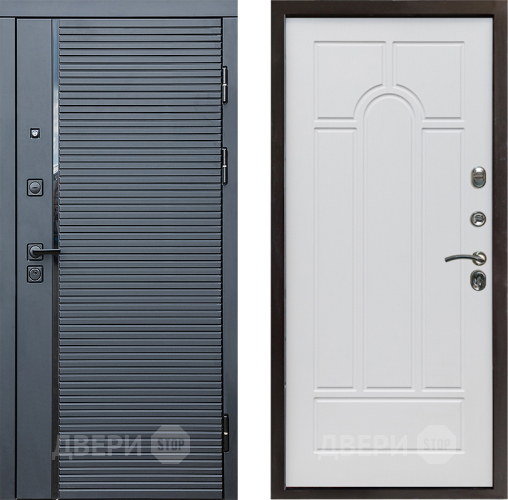 Дверь Престиж Черная Линия Арка Белое дерево в Котельниках