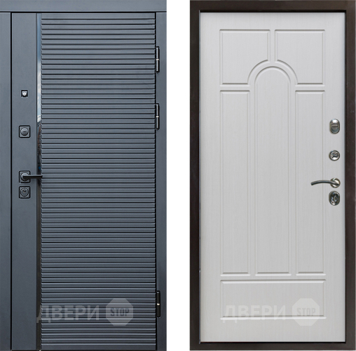 Входная металлическая Дверь Престиж Черная Линия Арка Лиственница белая в Котельниках