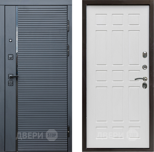 Входная металлическая Дверь Престиж Черная Линия Спарта Белое дерево в Котельниках