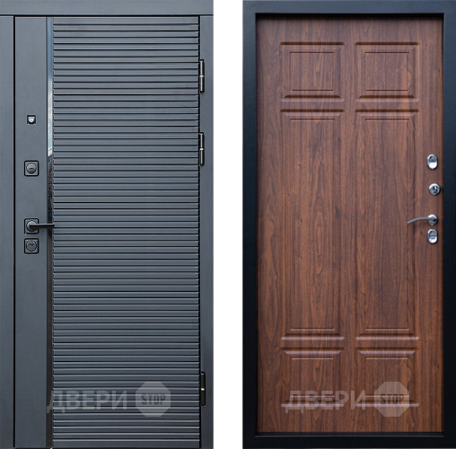 Входная металлическая Дверь Престиж Черная Линия Премиум Орех темный в Котельниках