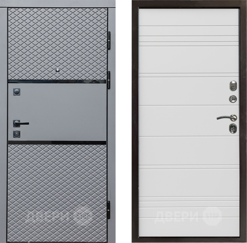 Входная металлическая Дверь Престиж Ромб Line Белый в Котельниках