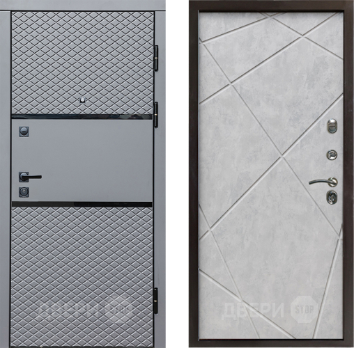 Входная металлическая Дверь Престиж Ромб Лучи Бетон светлый в Котельниках