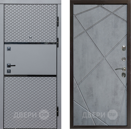 Входная металлическая Дверь Престиж Ромб Лучи Бетон темный в Котельниках