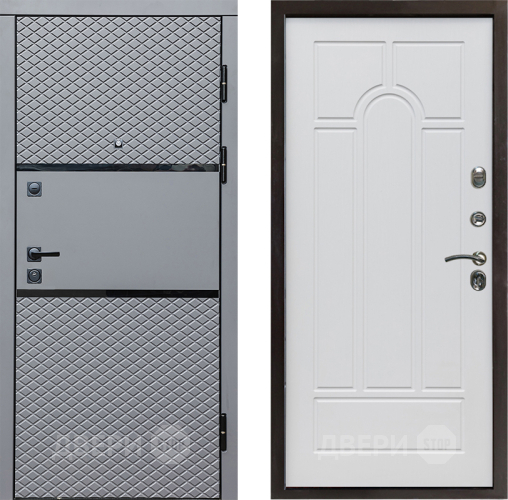 Входная металлическая Дверь Престиж Ромб Арка Белое дерево в Котельниках