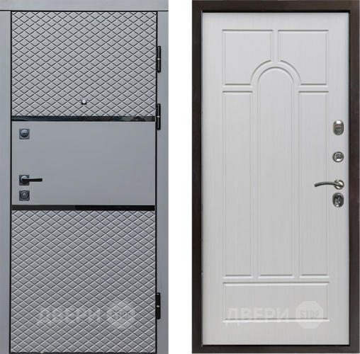 Входная металлическая Дверь Престиж Ромб Арка Лиственница белая в Котельниках