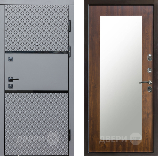 Входная металлическая Дверь Престиж Ромб Зеркло Пастораль Дуб в Котельниках