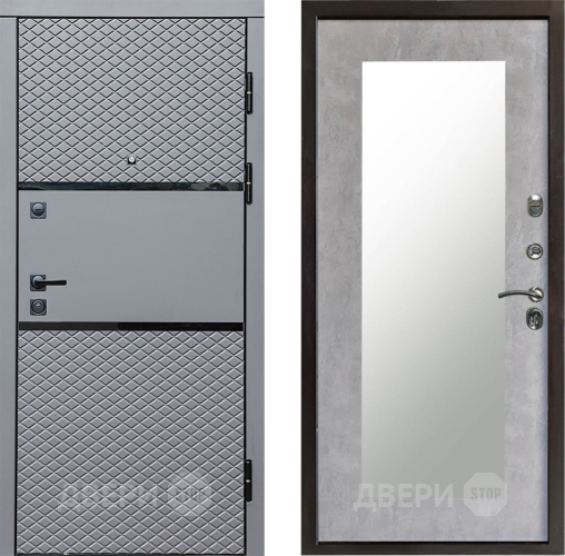 Дверь Престиж Ромб Зеркло Пастораль Бетон светлый в Котельниках