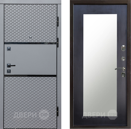 Входная металлическая Дверь Престиж Ромб Зеркло Пастораль Венге в Котельниках