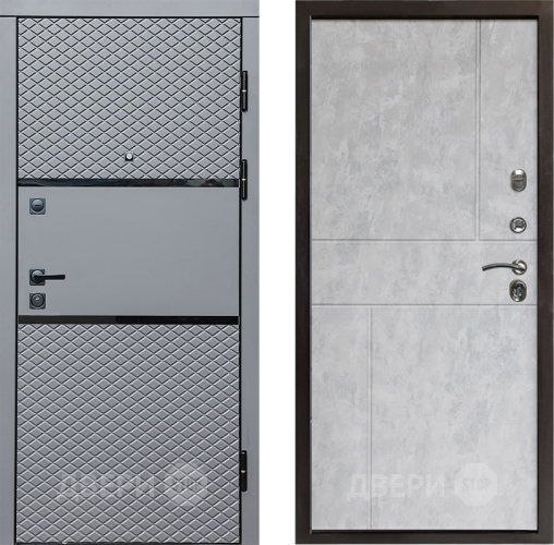 Входная металлическая Дверь Престиж Ромб Горизонт Бетон светлый в Котельниках