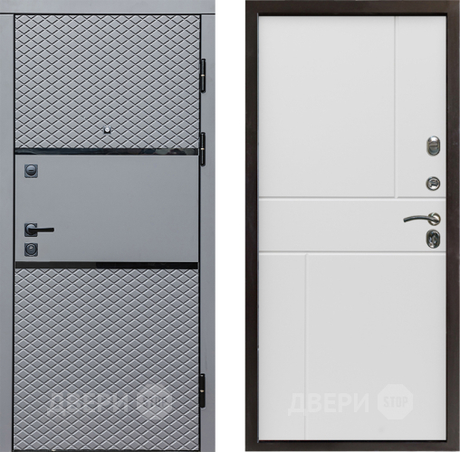 Входная металлическая Дверь Престиж Ромб Горизонт Бетон белый в Котельниках